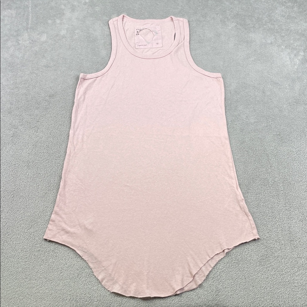 Frank & Eileen XS 100% Cotton Light Pink Curve Hem Tank Top Tee Lab USA